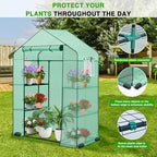 yesker greenhouse 57"x29"x77" walk in green house showing dimensions