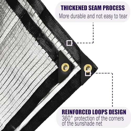 e.share 80-85% reflective aluminet shade cloth,10ft x 16ft, package contents