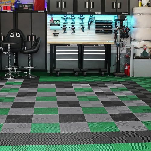 vevor interlocking drainage mat, 12” x 12” modular, front angle view