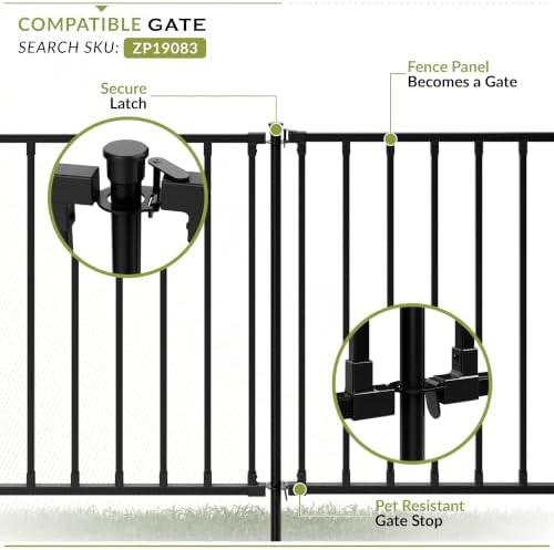 zippity 24in zurich fence kit, poly-steel diy no, close-up detail