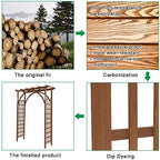 outvita 7ft dark brown wooden garden arbor arch showing dimensions