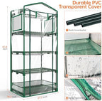 bstrip 4-tier indoor greenhouse with grow lights, seed, front angle view