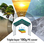 advance outdoor 12x20 ft heavy duty carport potable, side view