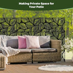 kingsyard 72x47 inch metal privacy screen outdoor freestanding, front angle view