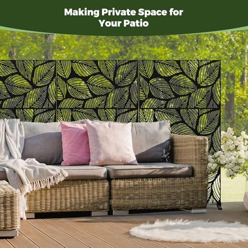 kingsyard 72x47 inch metal privacy screen outdoor freestanding, front angle view