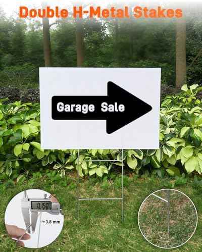 blank yard signs with stakes, 24" x 18" on a desk or shelf