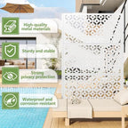 metal outdoor privacy fence 72" h×45.7" w balcony, close-up detail