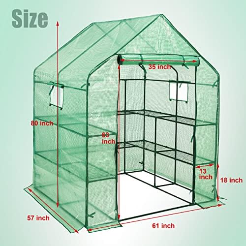 sungift walk-in greenhouse, 57 x 61 x 80 shown in use