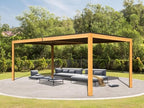 domi aluminum louvered pergola 10x16, outdoor metal pergola shown in use