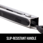 GORILLA GRIP Stainless Steel BPA-Free Kitchen Tongs for Cooking, Heat Resistant BBQ Tong Set of 2, Non Scratch Silicone Tip for Pan, Strong Grip, Grab Food, Toss Salad, Pull Lock, 7+9 Inch, Black