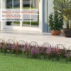 ghwie decorative garden fence, rustproof metal, no dig, close-up detail