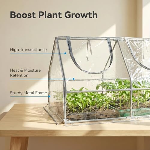 portable mini greenhouse, 47"x24"x24" greenhouses for outdoors with, side view