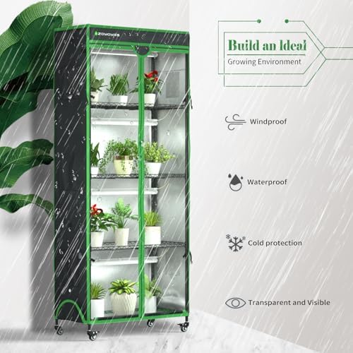 indoor greenhouse with grow light, mini greenhouse with shown in use