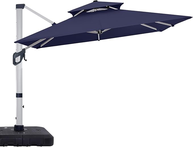 ABCCANOPY Patio Umbrella Cantilever Double Top Outdoor Offset Umbrella with 360° Rotation