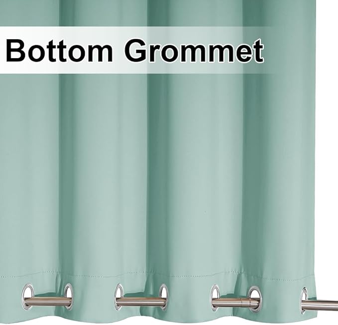 NICETOWN 2 Panels Aqua Blue Weighted Outdoor Curtains for Patio Waterproof, Rustproof Grommet on top & Bottom Windproof Cold & Heat Block Privacy Outdoor Blinds for Valley/Pool, W52 x L84