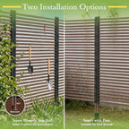 outdoor metal privacy fence screen 35 x 59 showing dimensions