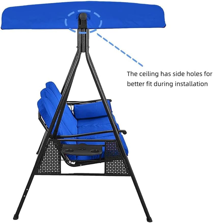 Replacement Canopy for 3 Seater Outdoor Swing Chairs,Swing Canopy Replacement Top Cover,Waterproof Sunscreen Universal Top Cover Fits Patio Porch Garden Hammocks,Red