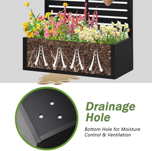 metal raised garden bed with trellis,planter box for, package contents