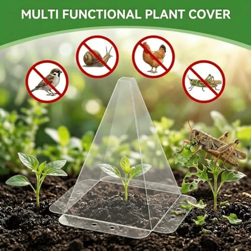 garden cloches,clear reusable plant bell covers,7.8"x11" showing dimensions