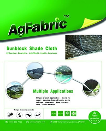 agfabric 80% sunblock shade cloth 12x20ft, black, view 9