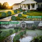 grooy artificial 4 pack boxwood topiary plant with, front angle view