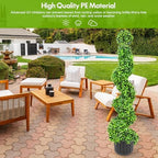 3ft artificial spiral topiary trees, realistic boxwood trees, side view