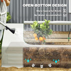outsunny 8.6 x 3 x 1ft metal planter showing dimensions