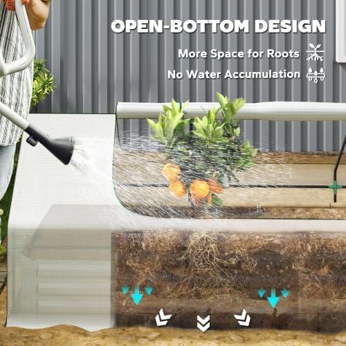 outsunny 8.6 x 3 x 1ft metal planter showing dimensions