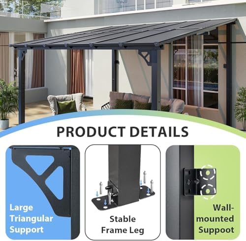 aoxun premium gazebo aluminum frame & polycarbonate panel on a desk or shelf