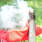 Premium Pellet Smoker Tube 12 inches - 5 Hours of Billowing Smoke | for Any Grill or Smoker, Hot or Cold Smoking, Stainless Steel 304, Silicone Oven Mitt (Set of 1) & Basting Brush, Free eBook