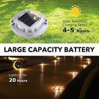 AGPTEK Solar Driveway Lights Outdoor 12 Pack, 2 Color Modes LED Deck Dock | Marine Waterproof Driveway Marker Lights for Step Sidewalk Stair Garden Pathway Walkway Yard (Warm White/Cool White)
