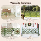vingli 2 packs expandable garden fence, 27.55in freestanding showing dimensions