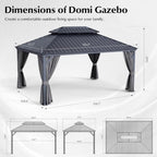domi 10'x14' gazebo, hardtop gazebo for patio with shown in use