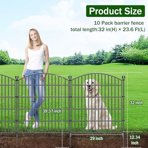 10 panel no dig decorative garden fence with shown in use