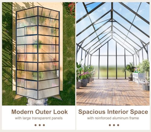 24x10x10 ft large greenhouse for outdoor, easy assembly shown in use