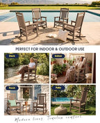 kingyes oversized outdoor rocking chair for adults, porch, front angle view