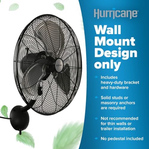 hurricane pro high velocity oscillating wall fan, 3, side view