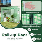 happygrill mini greenhouse, portable walk-in greenhouse with pe showing dimensions
