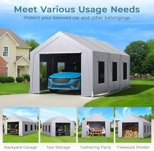 carport 10x20 ft heavy duty, car port with, package contents
