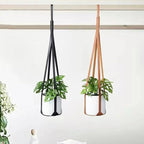Plant Hangers PU Leather 2Pcs, Hanging Planters for Indoor and Outdoor for Wall Decor, Modern Minimalist Home Decoration for Plants Lovers Leather Rope (Plant and Pot Not Included) (Brown)
