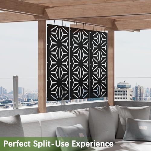 cofar metal privacy screen outdoor 72" h×44" w on a desk or shelf