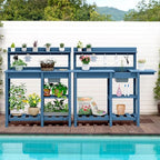 serwall outdoor potting bench set of 2 with, view 11