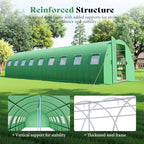 amerlife 30x10 ft tunnel greenhouse with built-in sprinkler showing dimensions