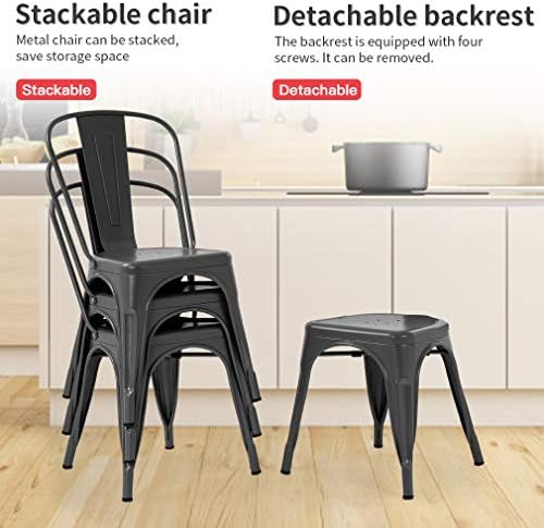 fdw metal dining chairs set of 2 patio, front angle view