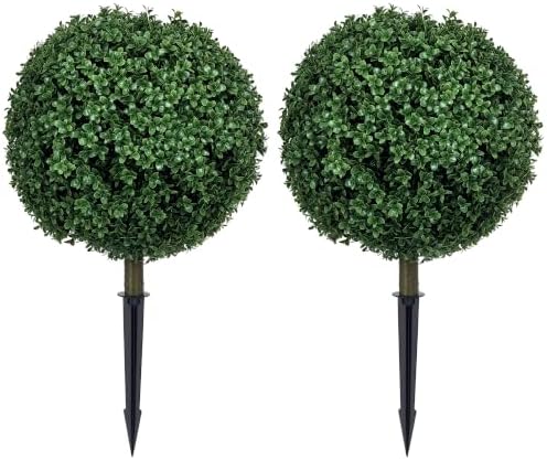 homcom 1.3ft (15.7") artificial boxwood topiary ball bush, main product view