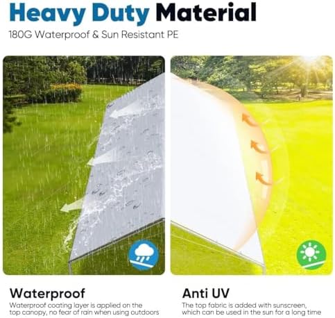 quictent 10x20 ft heavy duty car canopy galvanized, front angle view