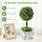 lewondr 16'' potted artificial topiary boxwood topiary ball showing dimensions