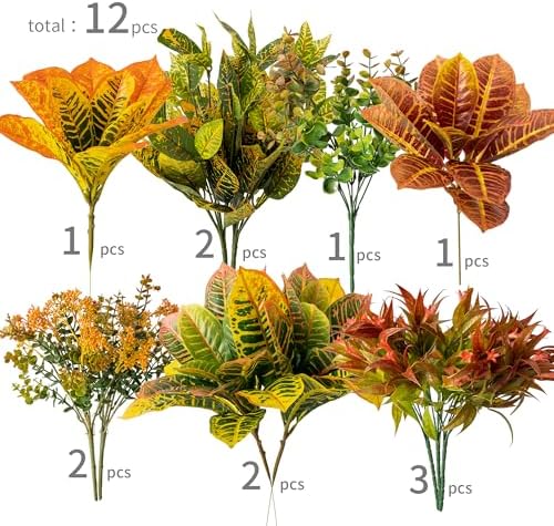 party joy 12 bunches artificial fall flowers, fake shown in use