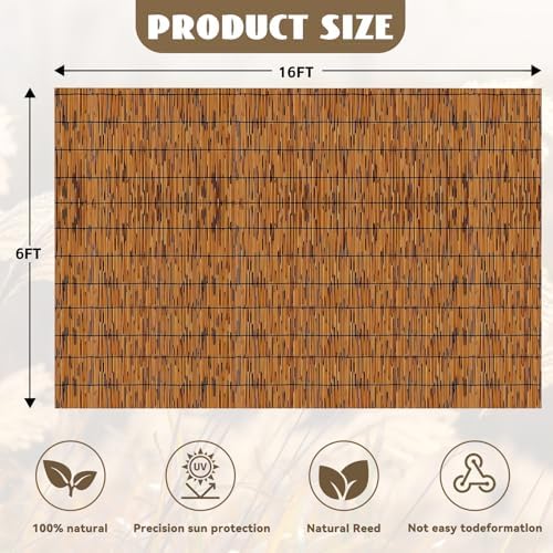 koiueyw bamboo reed fencing, light russet bamboo fence shown in use