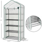 outsunny 5 tier mini greenhouse small portable 76" on a desk or shelf